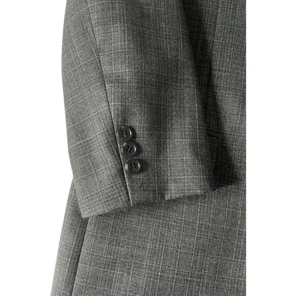 Michael Kors Mens Blazer Gray Plaid Check Dual‎ Vent 38S Sport Suit Coat Jacket - Picture 5 of 7